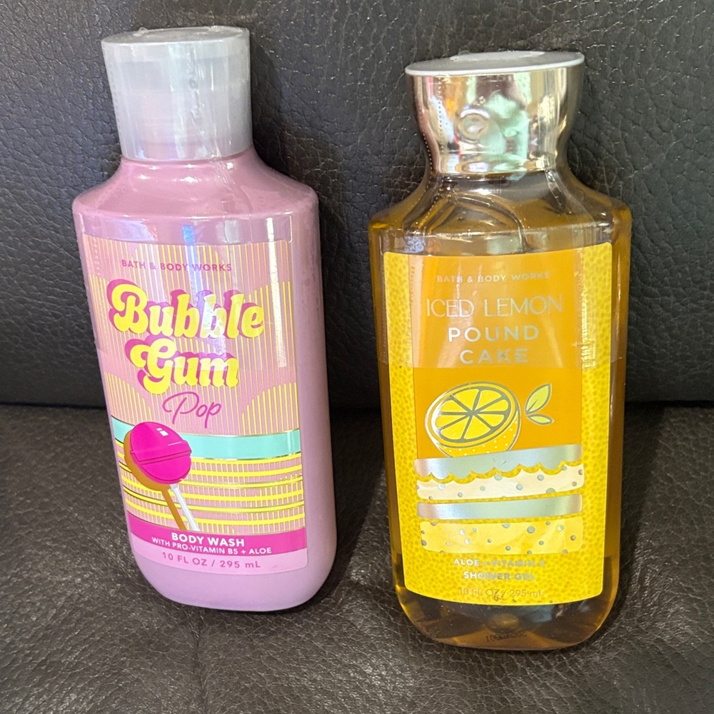 Bath and body works shower gels in iced lemon poundcake and bubble gum pop